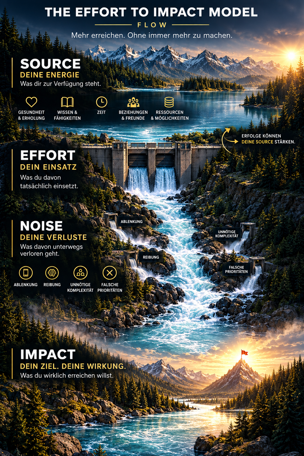 The Effort to Impact Model – mobile Darstellung von Source, Effort, Noise und Impact